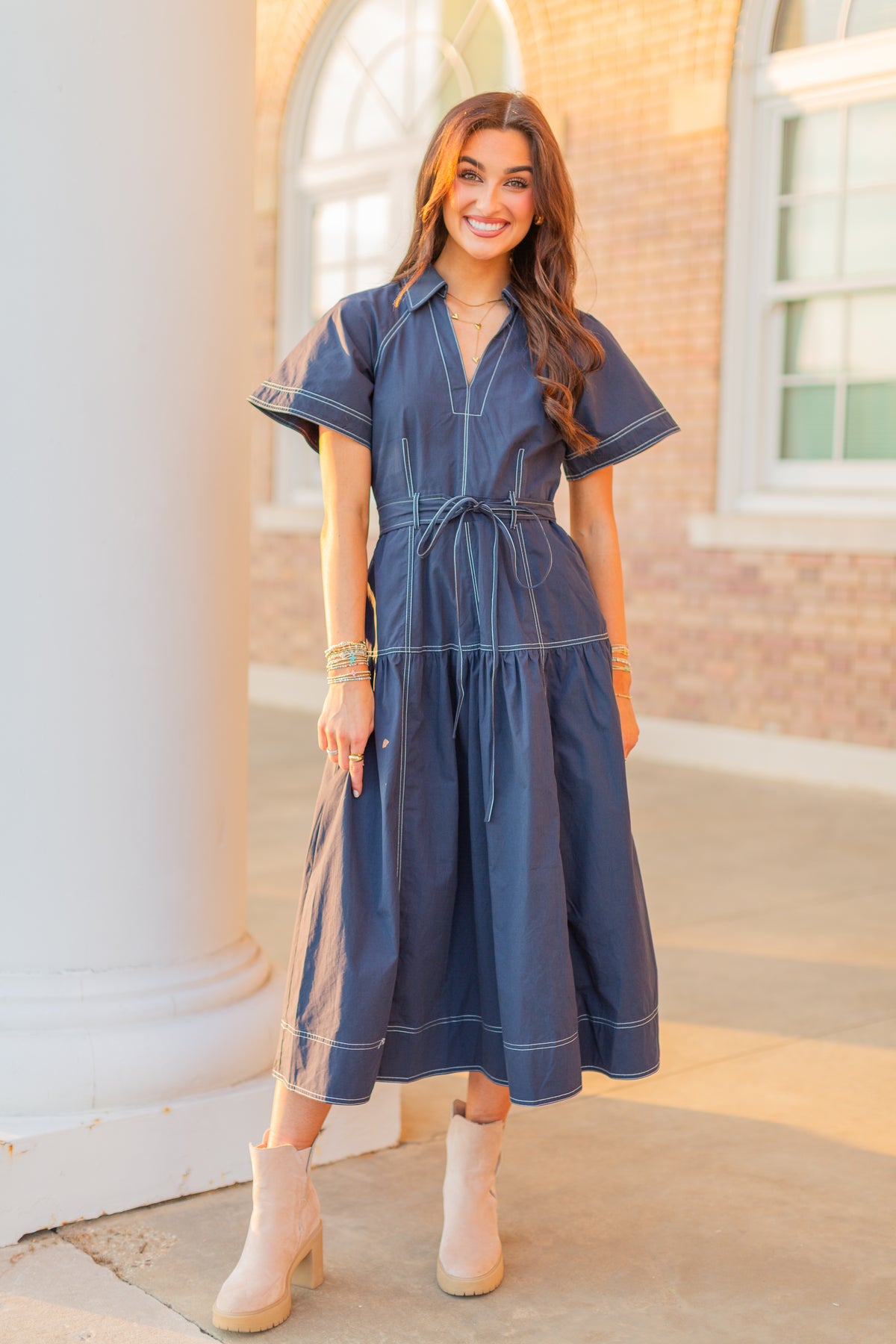 ashlyn midi dress Ashlyn Faux Leather Midi Dress